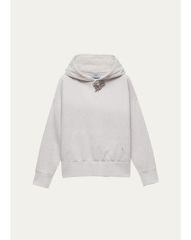 Prada Jewel Brooch Cotton Hoodie