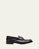 Prada Leather Ruched Penny Loafers - 1