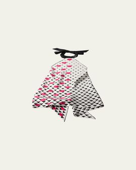 Prada Lips-Print Backless Silk Twill Halter Top