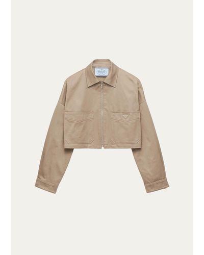 Prada Logo-Detail Cotton Crop Jacket
