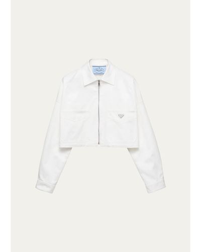 Prada Logo Cotton Crop Jacket