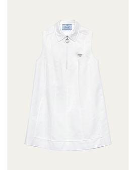 Prada Logo Cotton Sleeveless Mini Dress