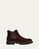 Prada Men's Folder Suede Lug-Sole Chelsea Boots - 1
