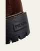Prada Men's Folder Suede Lug-Sole Chelsea Boots - 3
