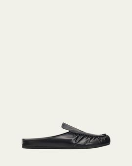Prada Men's Leather Moc-Toe Mules