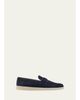 Prada Men's Saint Tropez Triangle Logo Suede Loafers - 1