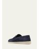Prada Men's Saint Tropez Triangle Logo Suede Loafers - 6
