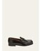 Prada Men's Spazzolato Triangle Logo Penny Loafers - 1