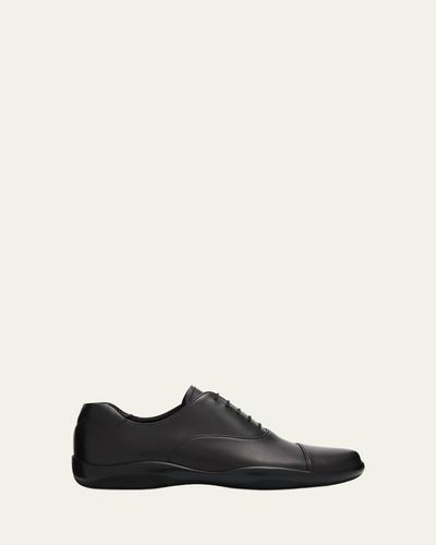 Prada Men's Toblach Leather Cap-Toe Derby Shoes