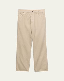 Prada Men's Wide Leg Denim Five-Pocket Pants