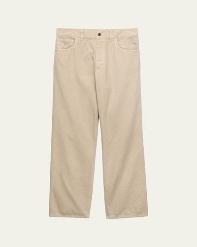 Prada Men's Wide Leg Denim Five-Pocket Pants