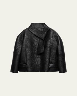 Prada Nappa Leather Jacket with Scarf Collar