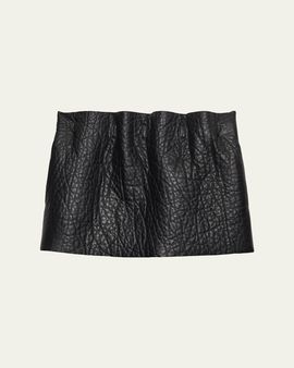 Prada Nappa Leather Mini Skirt