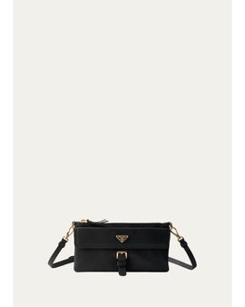Prada Nappa Leather Wallet with Shoulder Strap