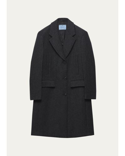 Prada Notch Lapel Wool Coat