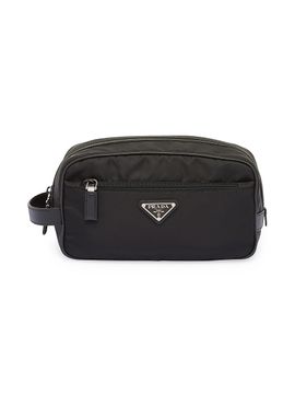 Prada Nylon and Saffiano Leather Travel Pouch