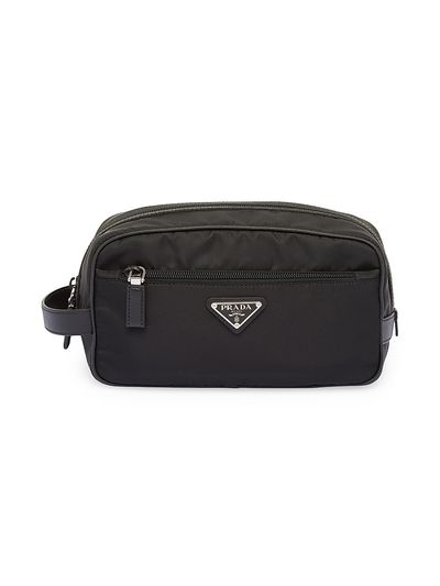 Prada Nylon and Saffiano Leather Travel Pouch