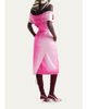 Prada Off-The-Shoulder Washed Duchesse Satin Midi Dress - 3