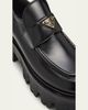 Prada Platform Leather Triangle Logo Loafers - 3