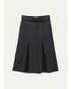 Prada Pleated Wool-Silk Midi Skirt - 1