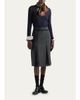 Prada Pleated Wool-Silk Midi Skirt - 2