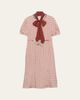 Prada Polka-Dot Silk Puff-Sleeve Midi Dress - 1
