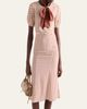 Prada Polka-Dot Silk Puff-Sleeve Midi Dress - 4