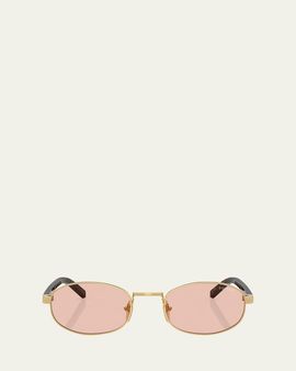 Prada PR B53S Steel Oval Sunglasses