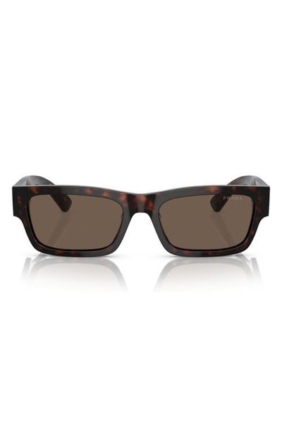 Prada Prada 56mm Rectangular Polarized Sunglasses