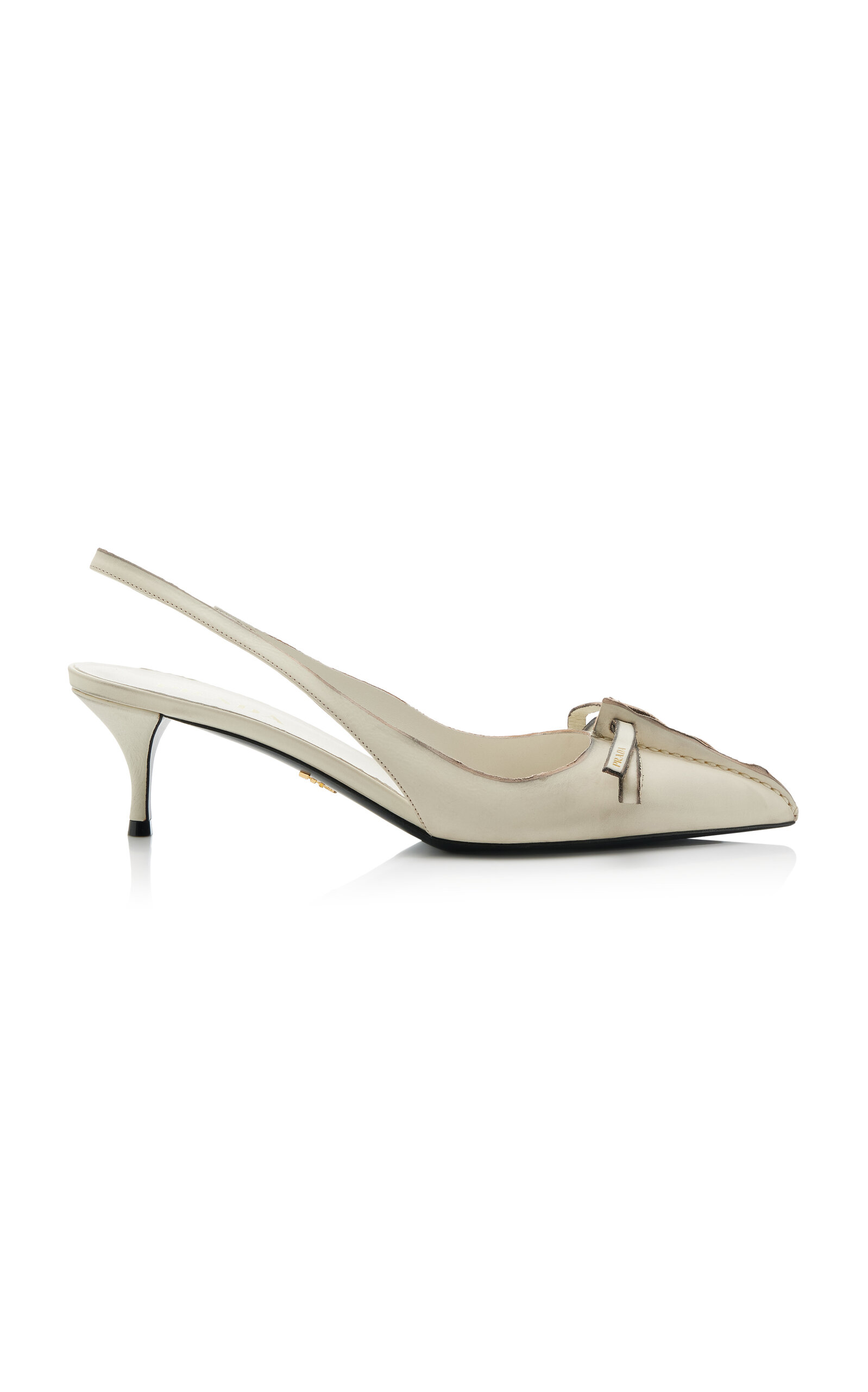Prada Prada Antiqued Leather Slingback Pumps