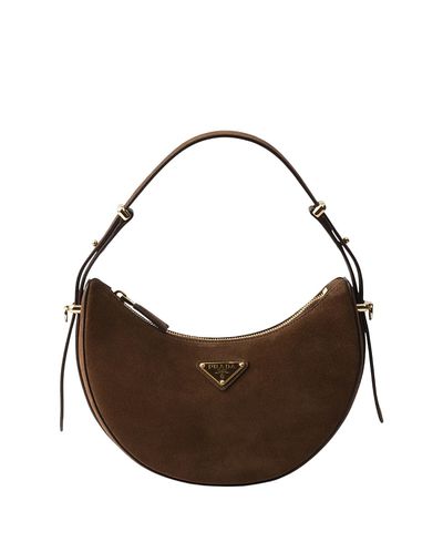 Prada Prada Arque Mini Suede Shoulder Bag