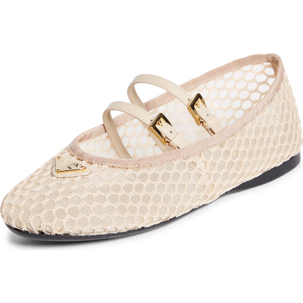 Prada Prada Ballerine Mesh Mary Jane Flat
