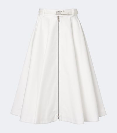Prada Prada Belted cotton midi skirt