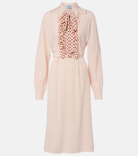 Prada Prada Belted polka-dot silk midi dress