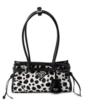 Prada Prada Bonnie Small Printed Calf Hair and Leather Handbag