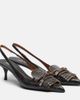 Prada Prada Bow-detail fringed leather slingback pumps - 1