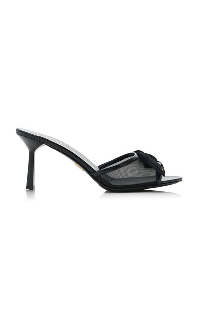 Prada Prada BowDetailed Mesh Mules