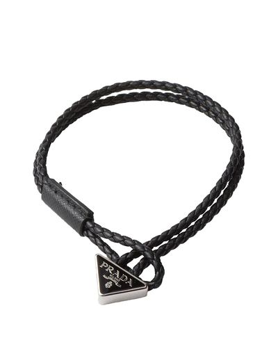 Prada Prada Braided Nappa Leather Bracelet