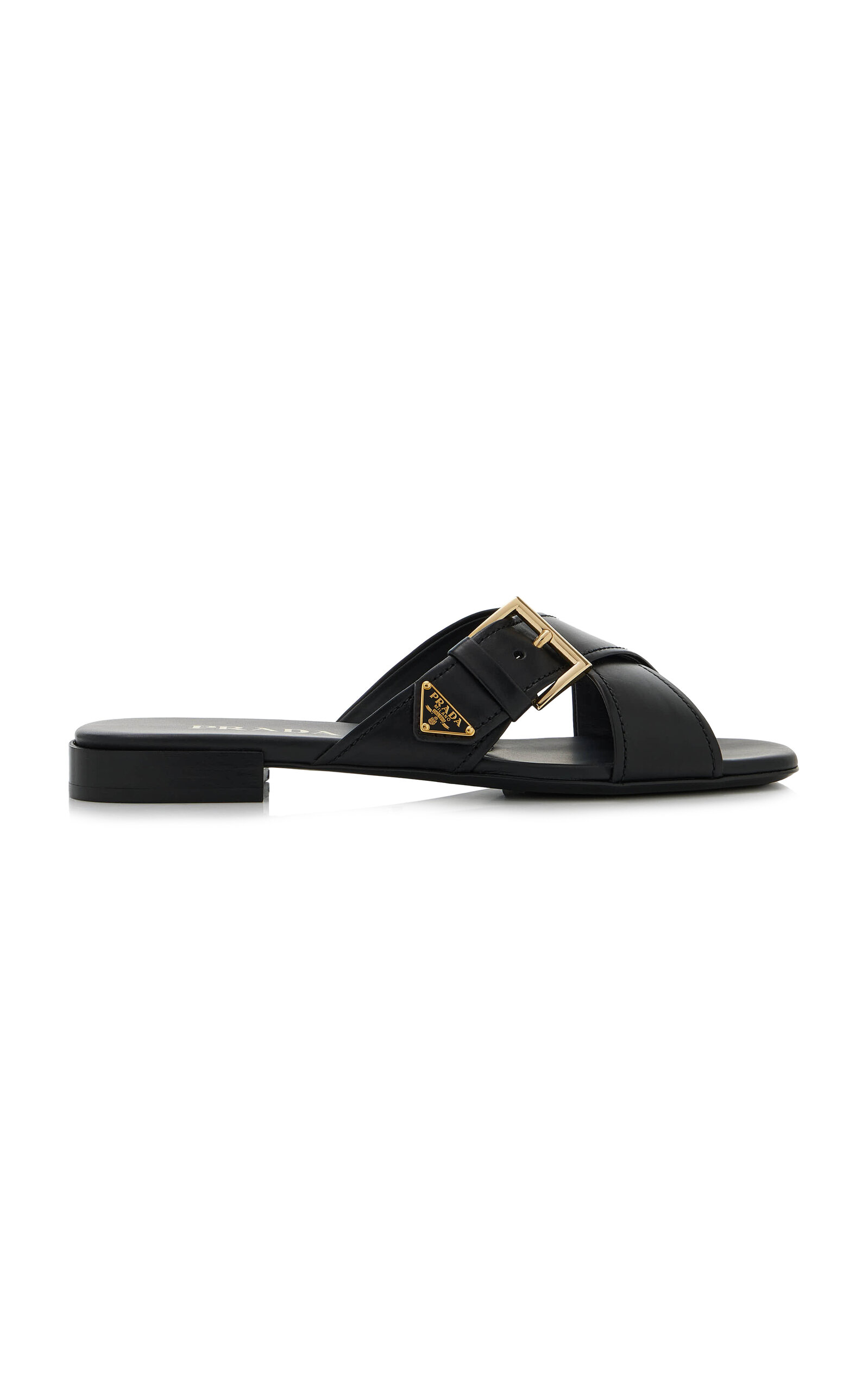 Prada Prada Buckled Leather Sandals