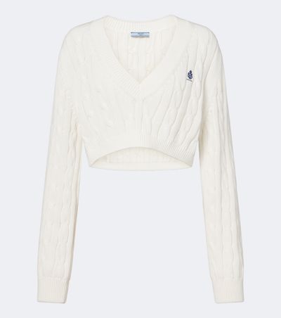 Prada Prada Cable-knit cotton sweater