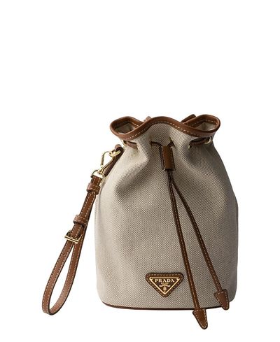 Prada Prada Canvas And Leather Pouch