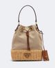 Prada Prada Canvas and wicker bucket bag - 1