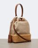 Prada Prada Canvas and wicker bucket bag - 4