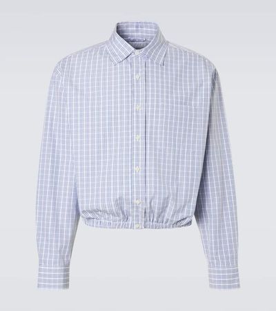 Prada Prada Checked gathered cotton shirt