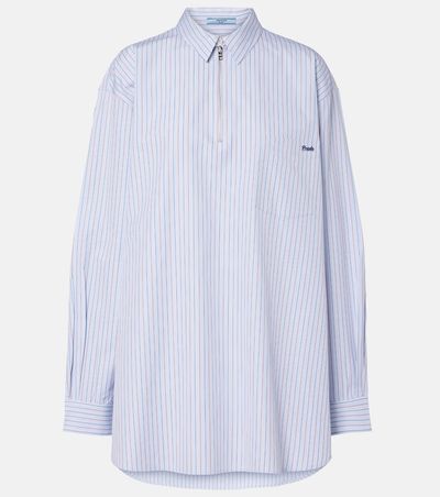 Prada Prada Chevron striped oversized cotton shirt