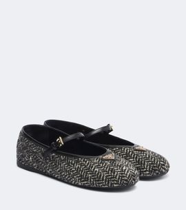 Prada Prada Chevron tweed Mary Jane ballet flats