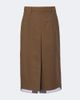 Prada Prada Chiffon-trimmed virgin wool midi skirt - 1
