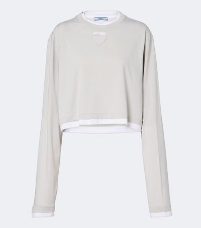 Prada Prada Cotton piquÃ© and jersey top