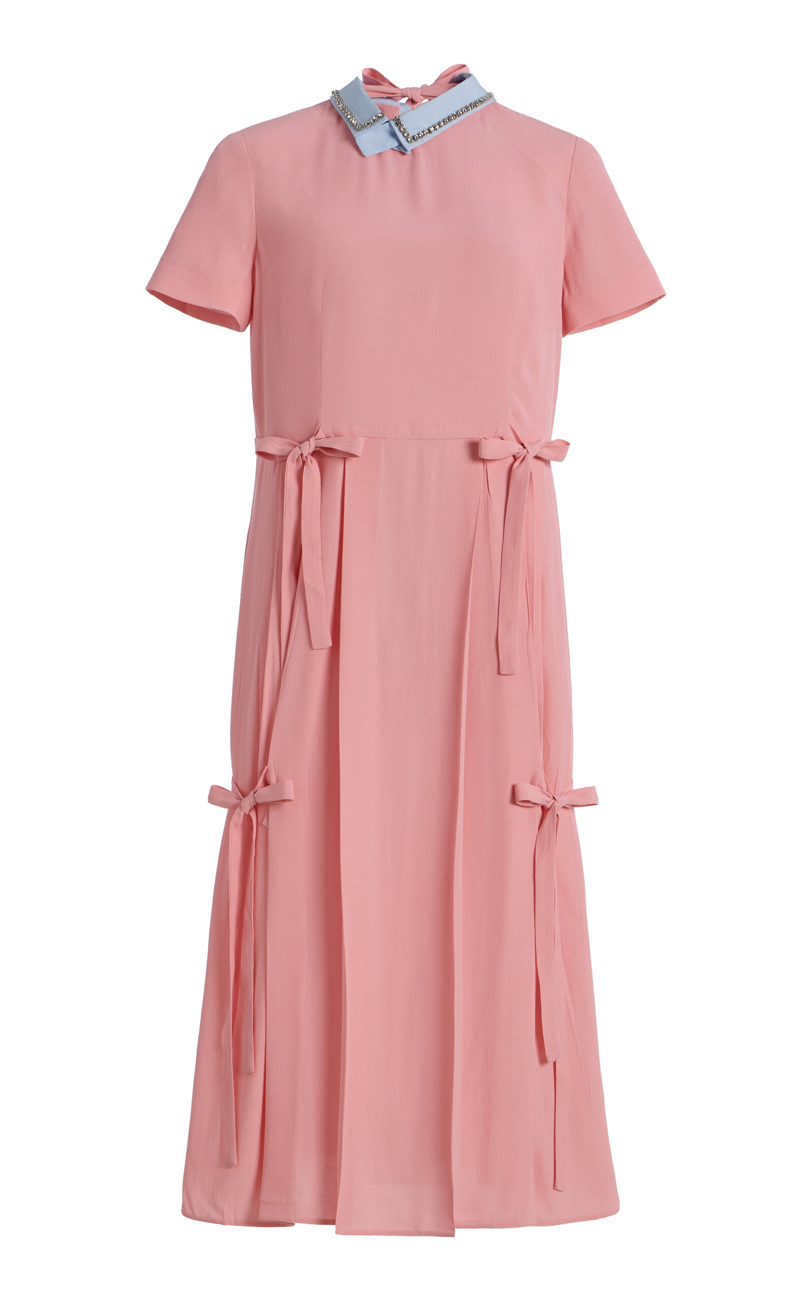 knee length dresses for ladies PRADA Wool and silk midi Dress BLACK main image 1