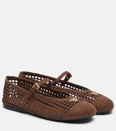 Prada Prada Crochet Mary Jane flats